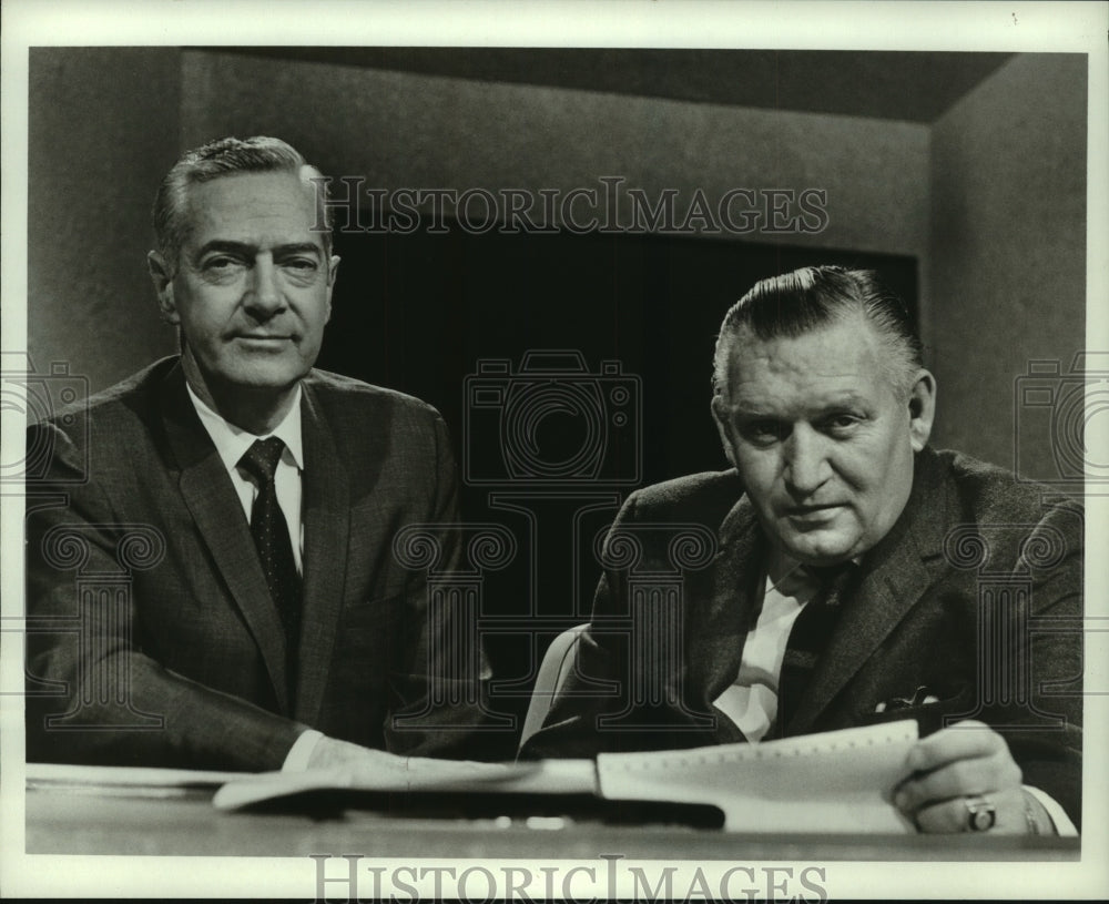 1968 Press Photo ABC News,  commentators, Howard K. Smith, William H. Lawrence,- Historic Images