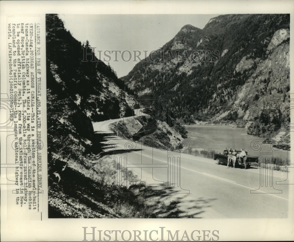 1962 Press Photo Section of new trans-Canada highway in British Columbia- Historic Images