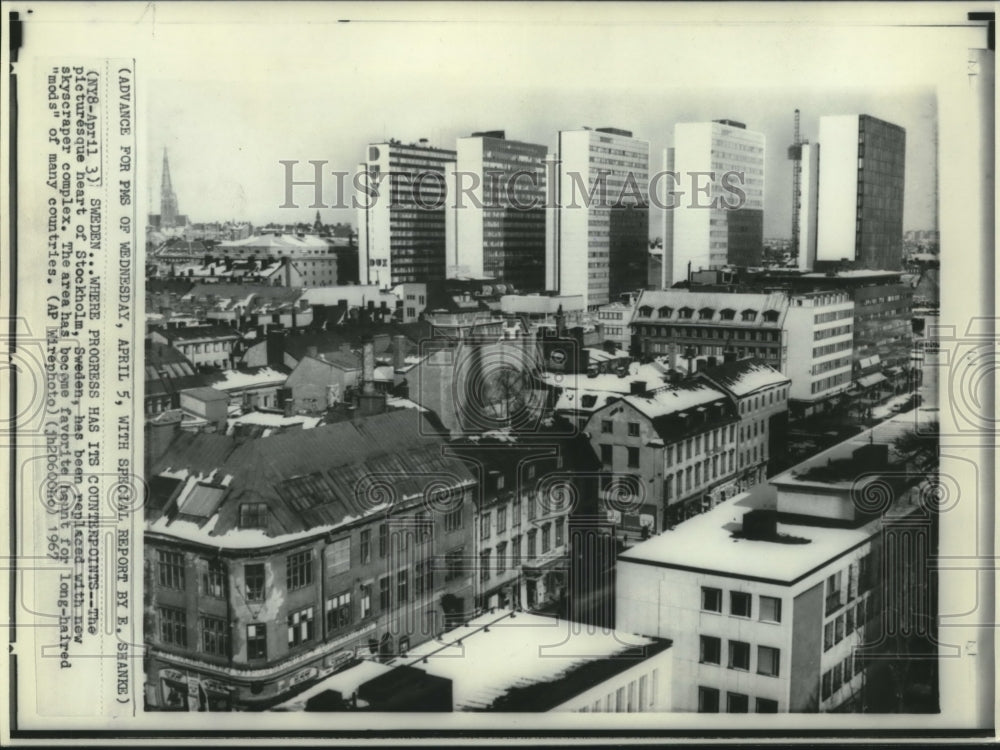 1887 Press Photo Skyscrapers erected in Stockholm Sweden. - mjc14676