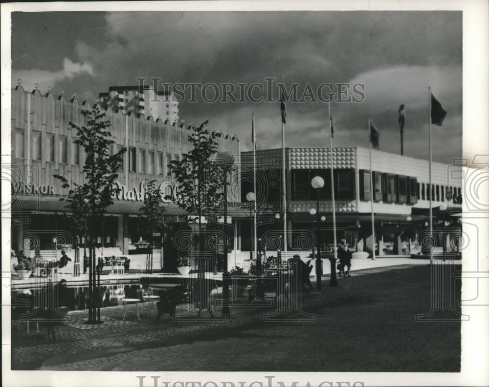 1964 Press Photo Farsta shopping Center, Sweden - mjc14677