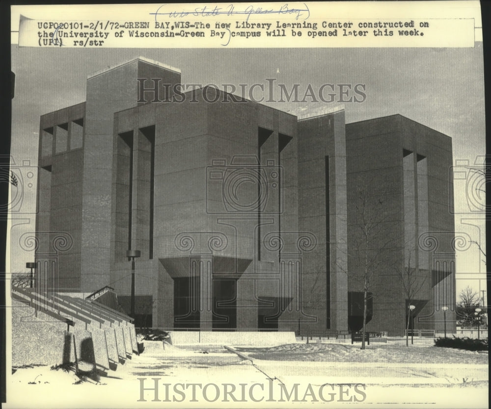 1972 Press Photo University of Wisconsin-Green Bay&#39;s new Library Learning Center- Historic Images