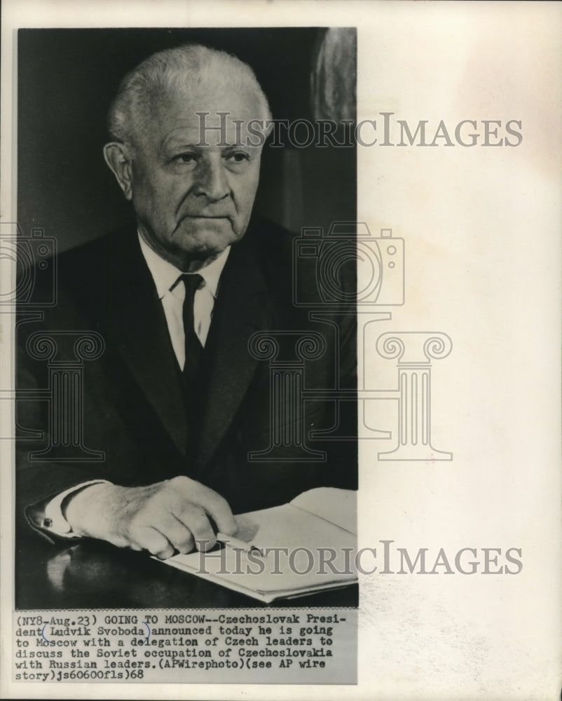 1968 Press Photo Czechoslovak President Ludivik Svoboda - mjc15424- Historic Images