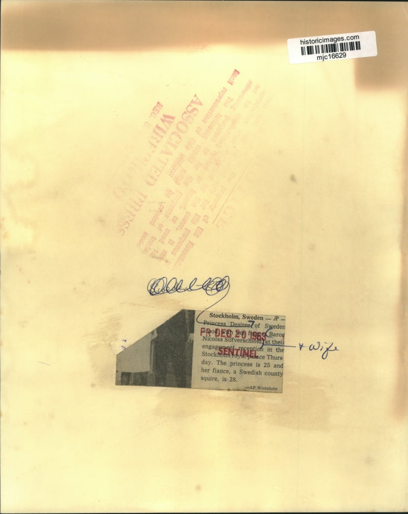 1963 Press Photo Princess Desiree of Sweden and Baron Nicolas Silfverschoild