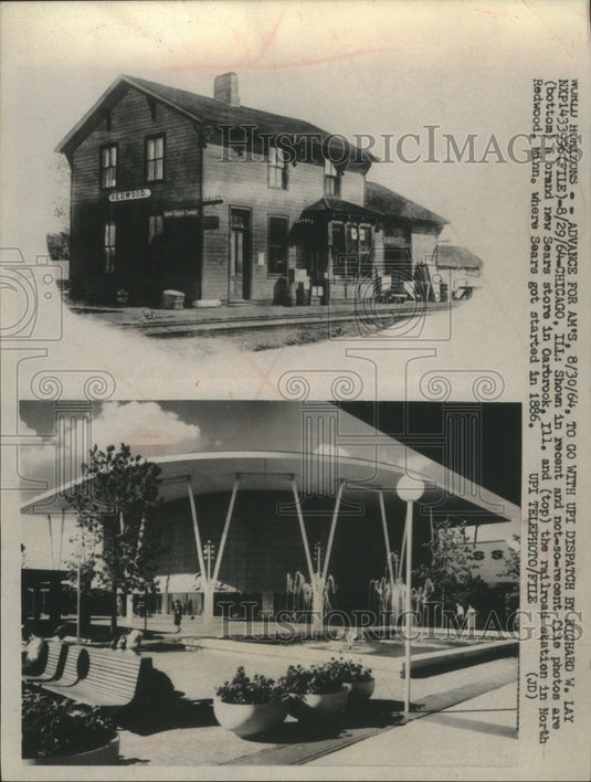 1964 Press Photo New Sears store in Oarbrook, Illinois - mjc16976- Historic Images