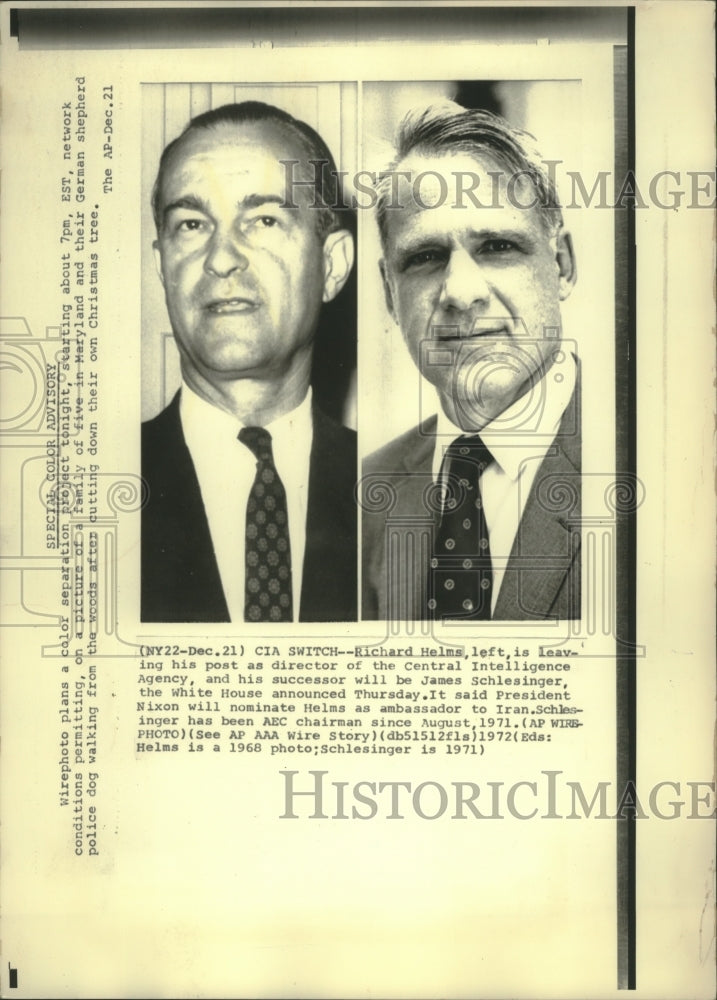 1968 Press Photo Richard Helms, James Schlesinger, both switching jobs in CIA.