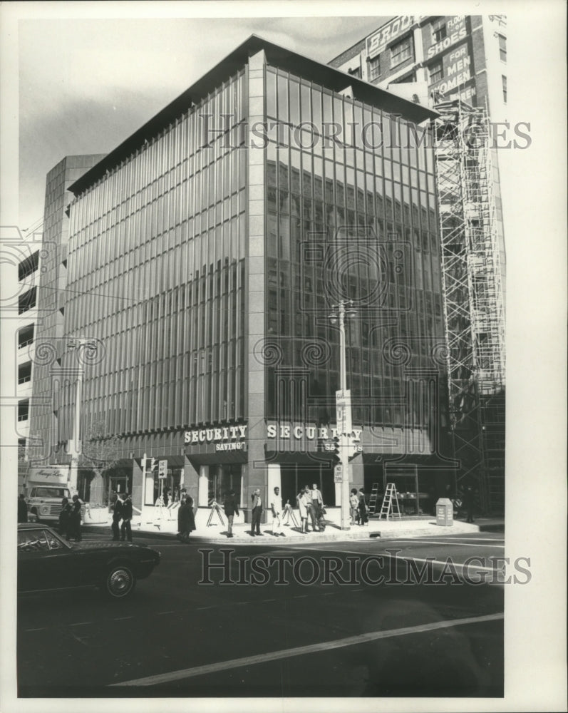 1971 Press Photo Outside photo of Security Savings and Loan under construction.- Historic Images