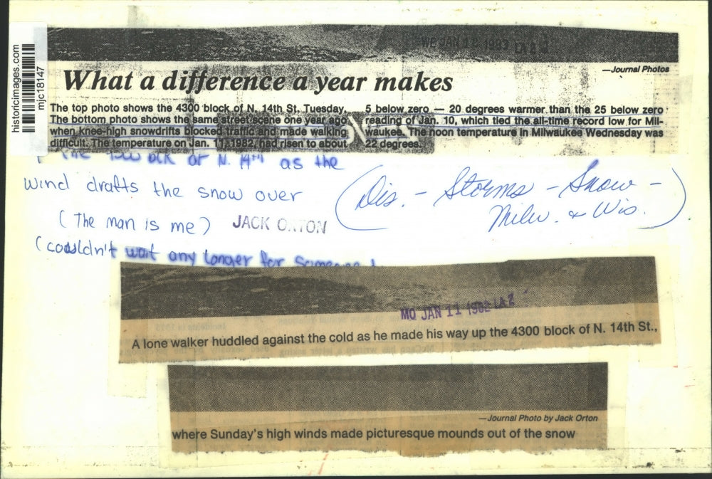 1962 Press Photo North 14th Street in Milwaukee during winter's record lows