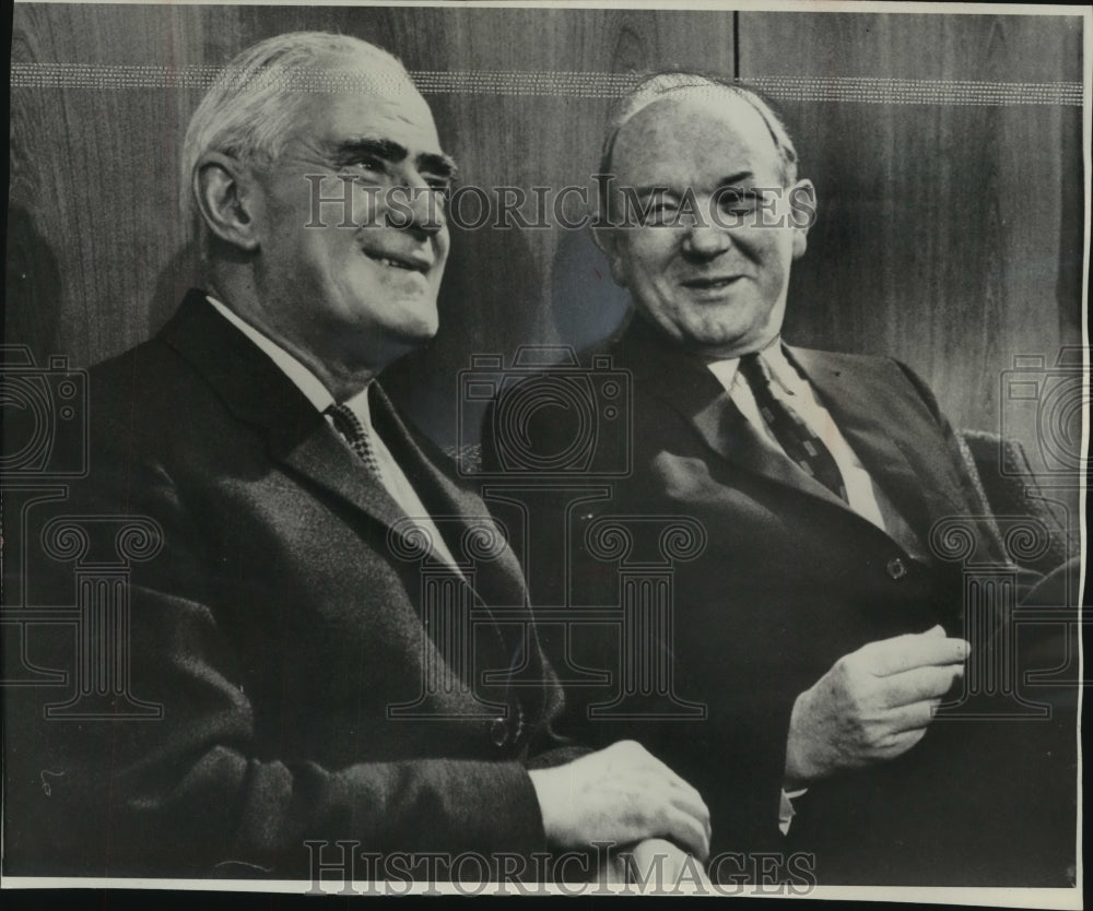 1965 Press Photo Secretary of State Dean Rusk &amp; Michael Stewart at State Dept.- Historic Images