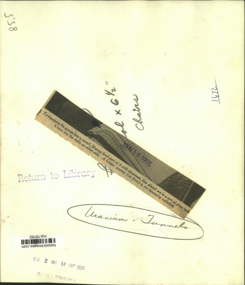 1955 Press Photo To transform his garage Murray lined it with aluminum