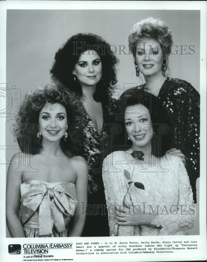 1987 Press Photo Cast of CBS series &quot;Designing Women&quot; - mjc19595- Historic Images