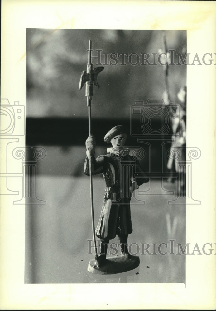 1979 Press Photo Lead Toy Soldier From England Dates to 17th Century - mjc19782- Historic Images
