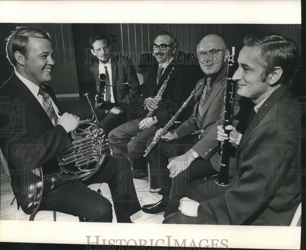 1970 Press Photo The UWM Woodwind Arts Quintet musicians - mjc20147- Historic Images