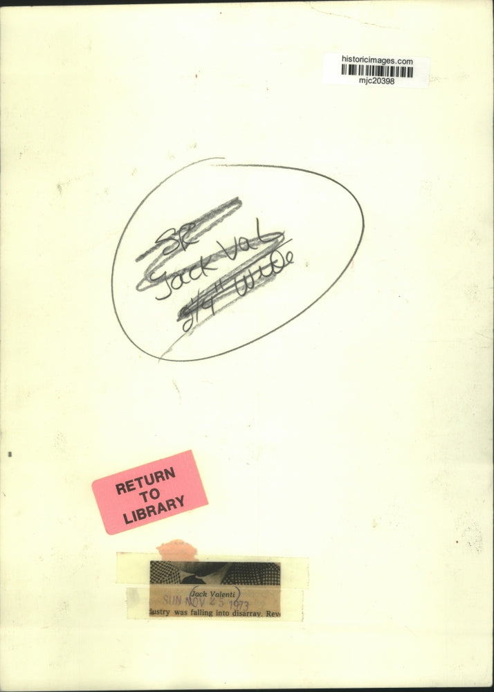 1973 Press Photo Jack Valenti president of Motion Picture Association of U.S.