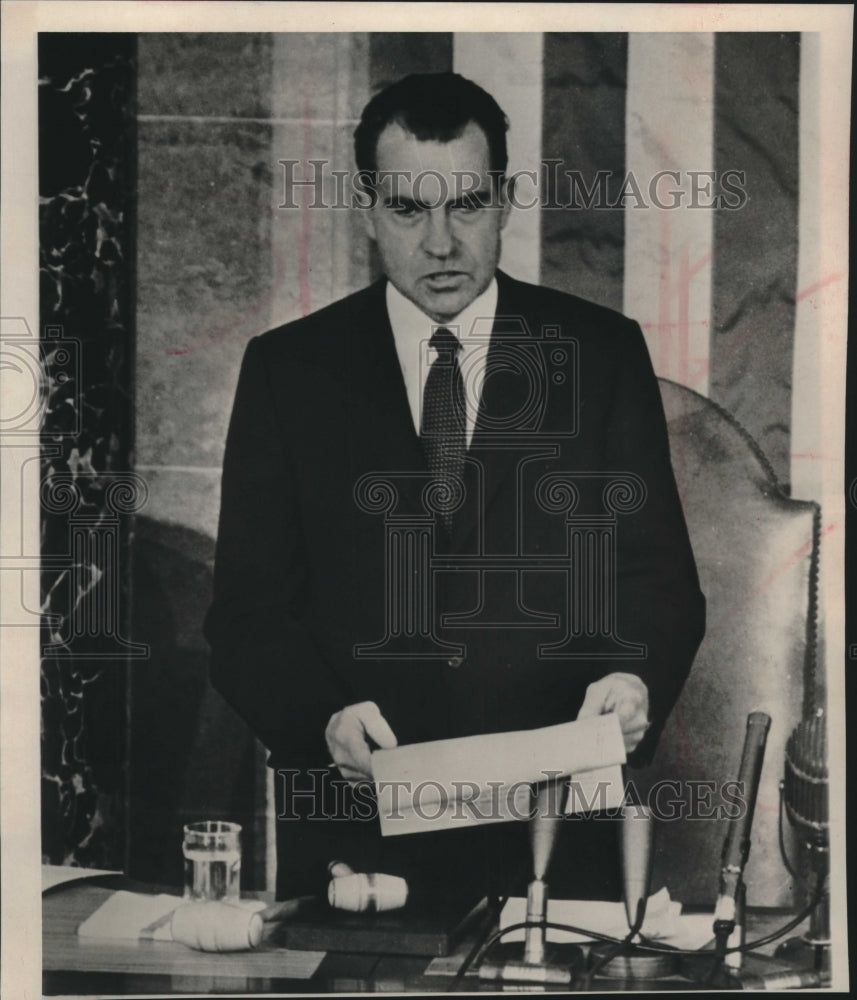 1961 Press Photo Vice President Richard M. Nixon speaking - mjc20411- Historic Images