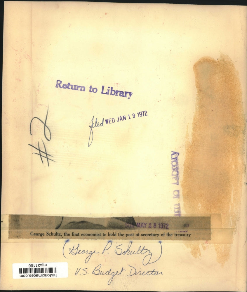 1972 Press Photo U.S. Treasury Secretary George Schultz - mjc21188