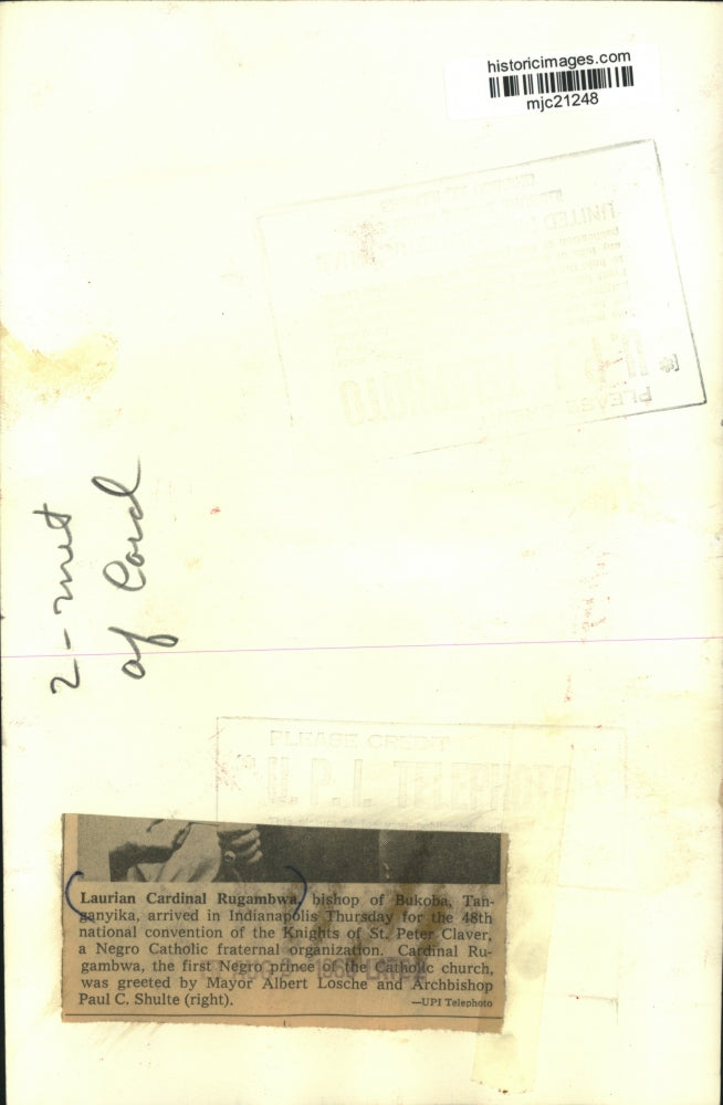 1968 Press Photo Bishop Laurian Cardinal Rugambwa and others in Indianapolis