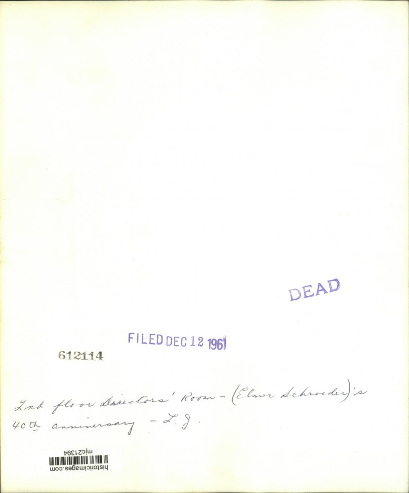 1961 Press Photo Elmer Schroeder's 40th anniversary party - mjc21394