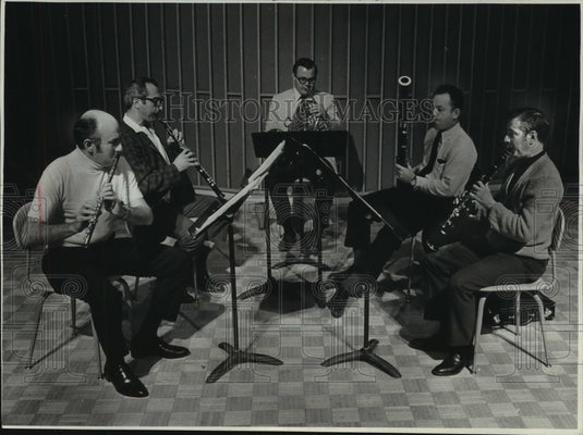 1969 Press Photo Woodwind Arts quintet perform at University of Wisconsin- Historic Images