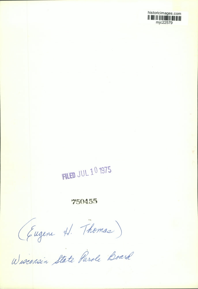 1975 Press Photo Wisconsin State Parole Board Member Eugene H. Thomas