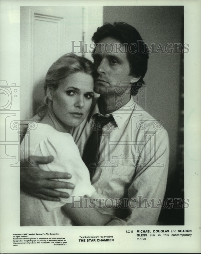 1983 Press Photo Michael Douglas and Sharon Gless costar in &quot;The Star Chamber&quot;- Historic Images