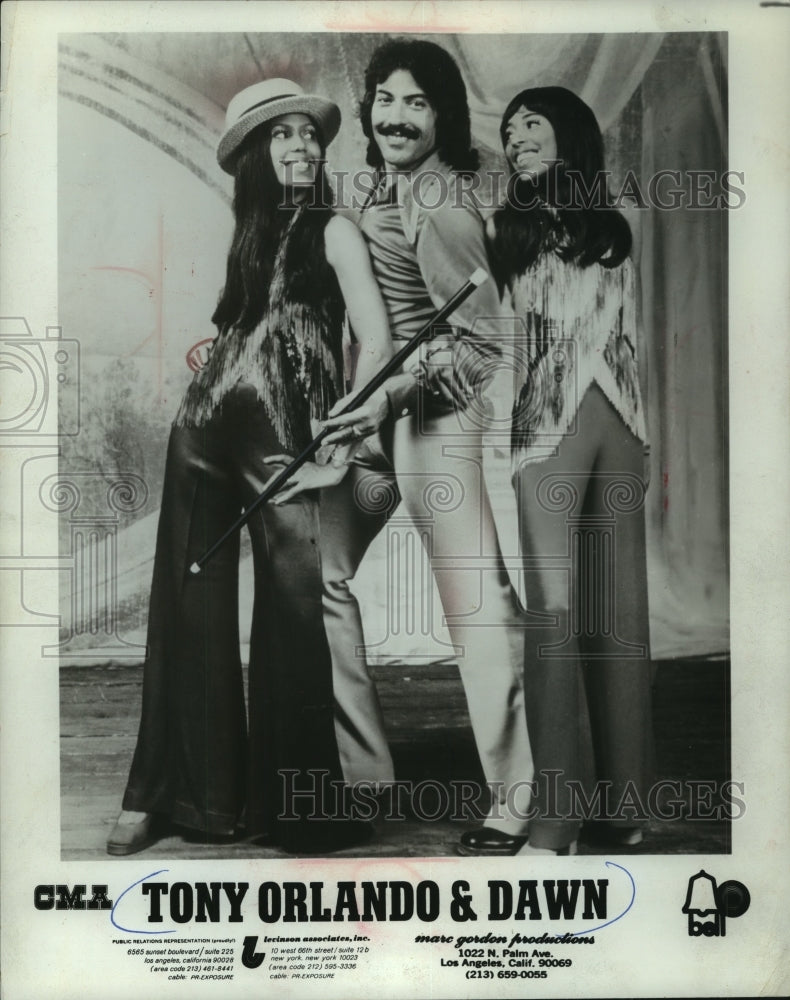 1974 Press Photo Tony Orlando and Dawn in July start their summer series.- Historic Images