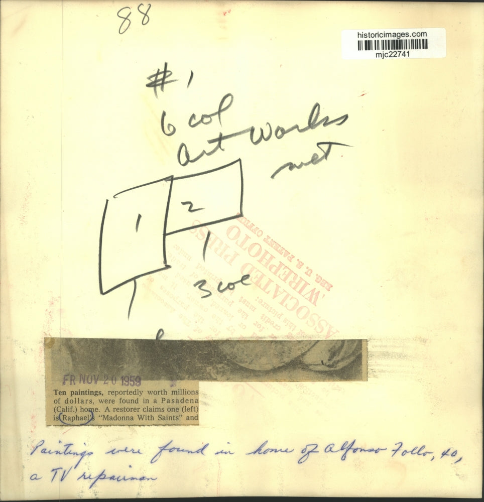 1959 Press Photo Raphael's "Madonna With Saints" painting - mjc22741