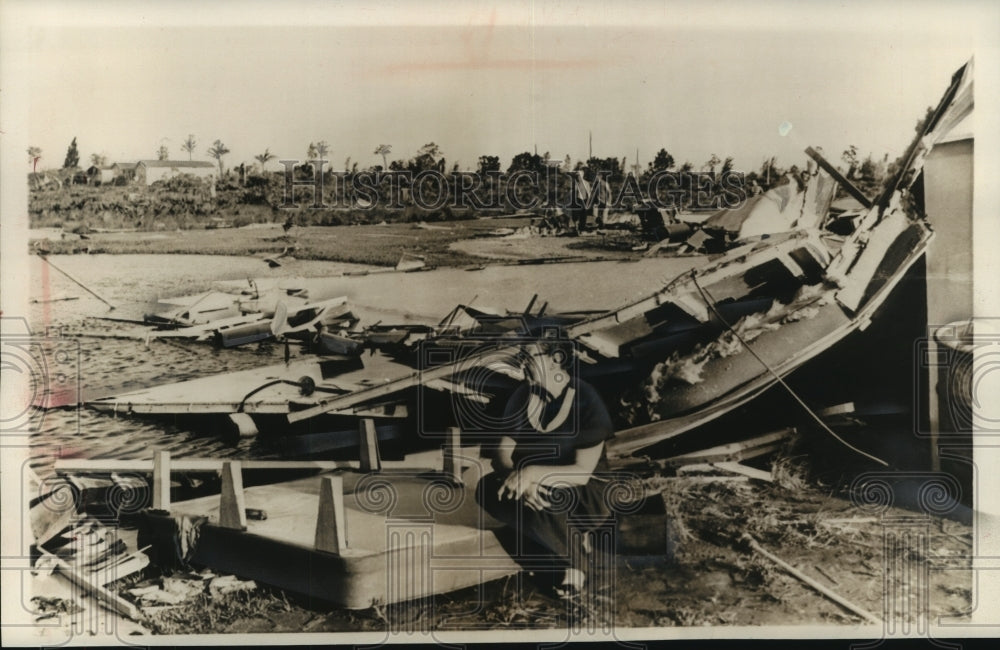 1960 Press Photo Homes damaged by hurricane Donna in Marathon, Florida- Historic Images