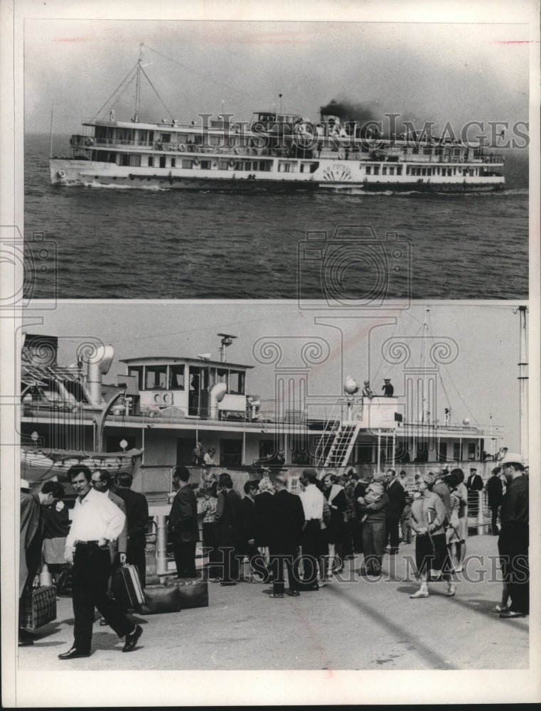 1968 Press Photo Paddle boat on the Dnieper river in Soviet Ukraine. - Historic Images