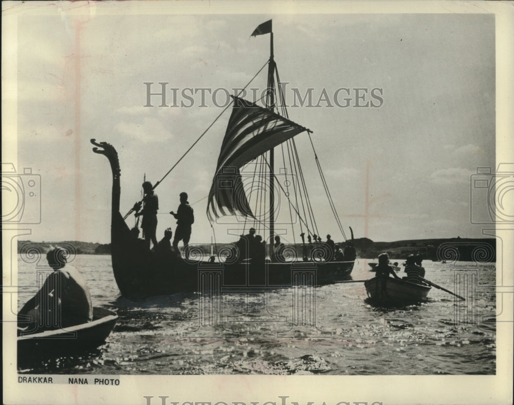 1963 Press Photo Viking Vessel Replica Built by Danish Boy Scouts - mjc23838- Historic Images