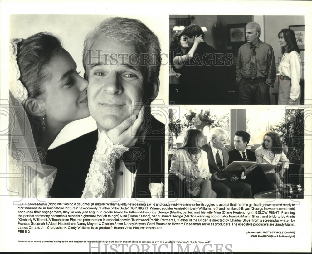1991 Press Photo Steve Martin and others in scenes from Father of the Bride- Historic Images