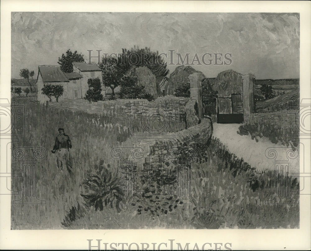 1956 Press Photo Vincent Van Gogh&#39;s Farmhouse In Provence Painting in 1888- Historic Images