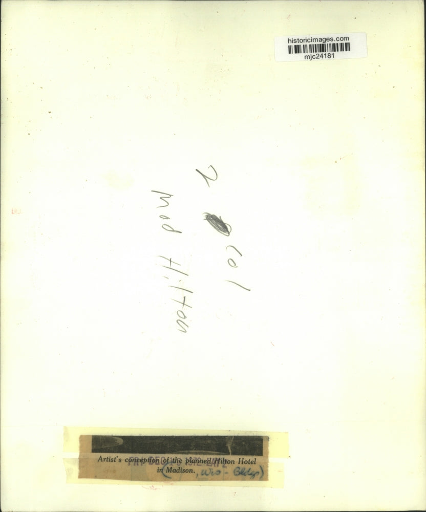 1972 Press Photo Artist's drawing, Hilton Hotel, Madison Wisconsin - mjc24181