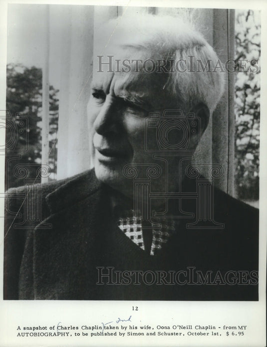 1964 Press Photo Photo of Charles Chaplin taken by his wife,Oona O'Neill Chaplin- Historic Images