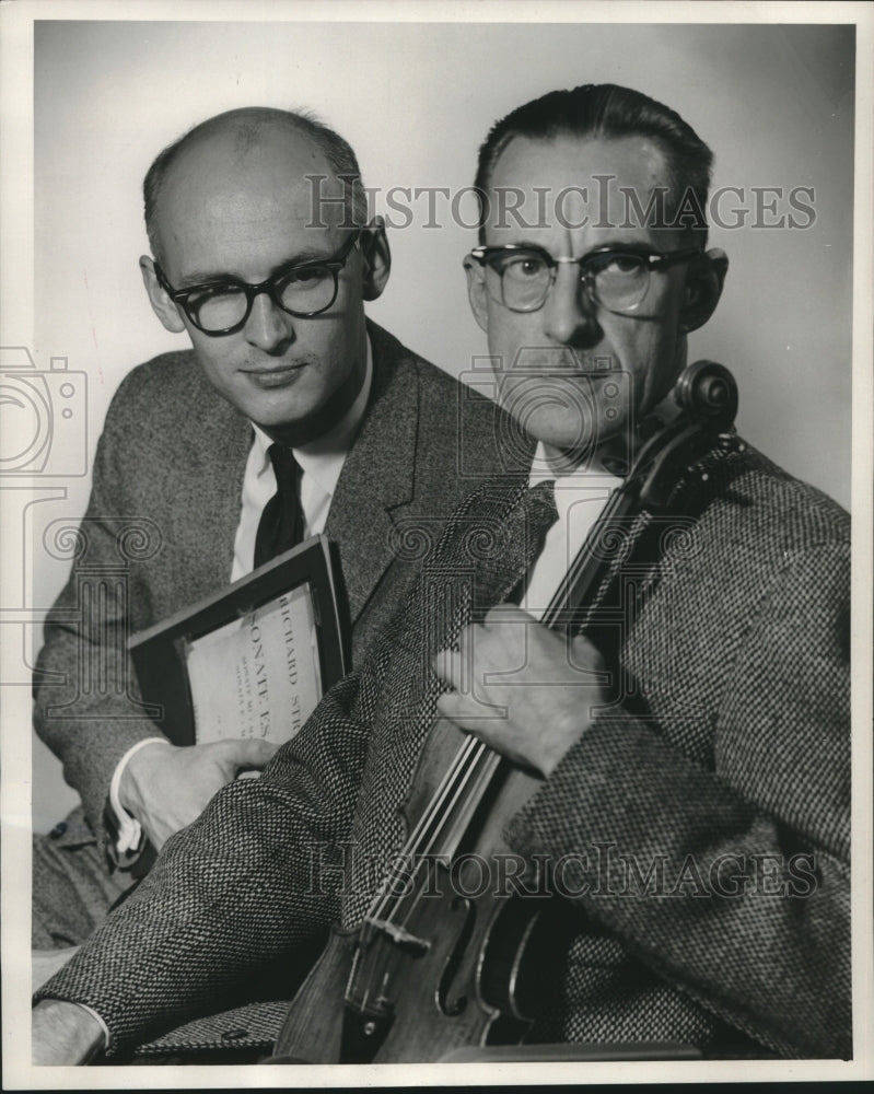 1958 Press Photo Noel Rousey and Delwin Shaw, musicians to put on recital- Historic Images