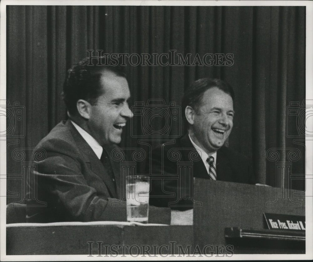 1956 Press Photo Richard Nixon &amp; Dr. A.A. Suppan - mjc25186- Historic Images