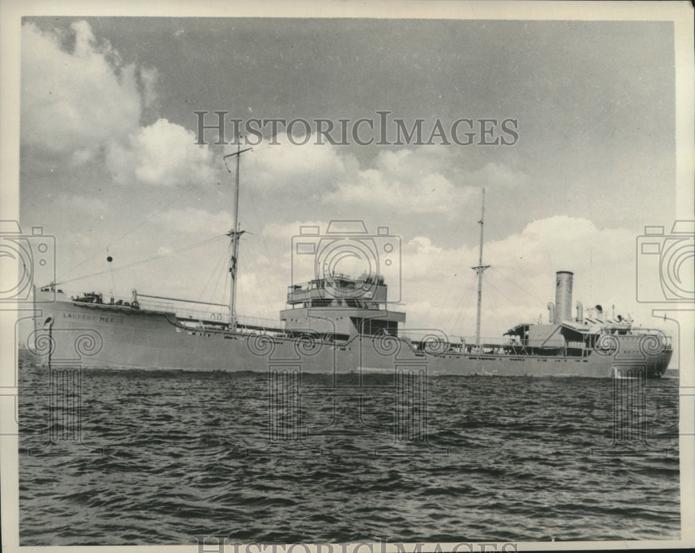 1940 Press Photo Belgian tanker "Laurent Meeus" in the Los Angeles, CA harbor