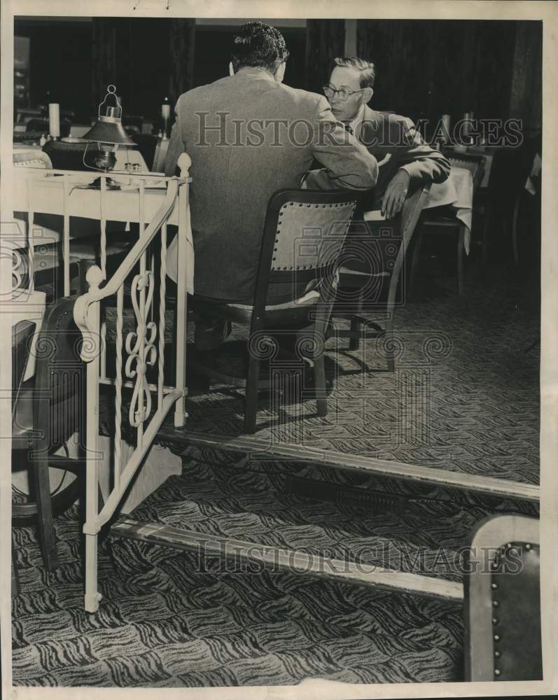 1955 Press Photo Bob Riordon at Fazios Event - mjc25990- Historic Images