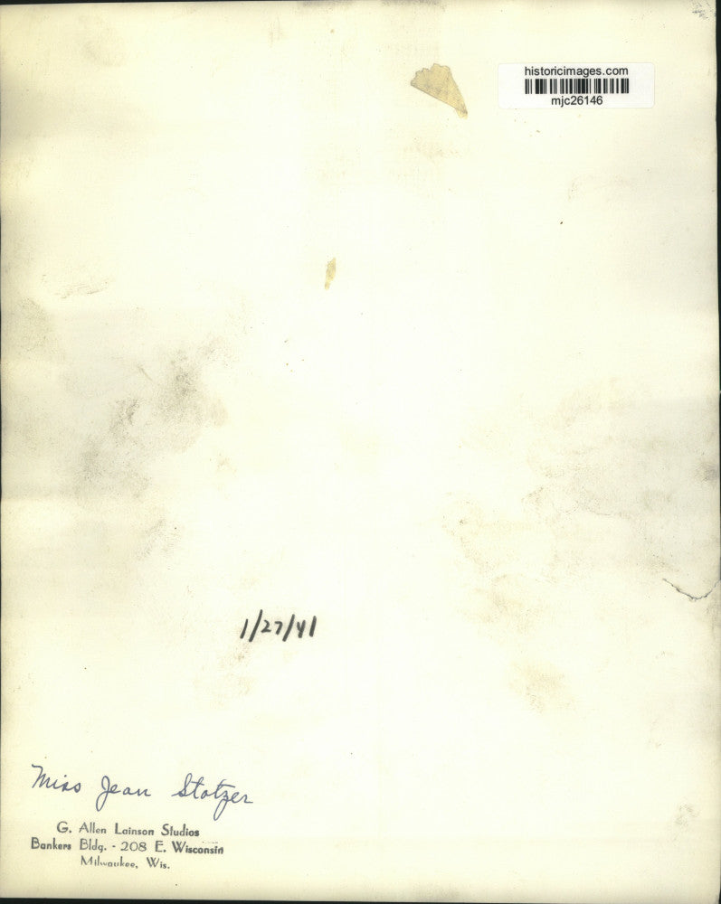 1941 Press Photo Miss Jean Stotzer - mjc26146