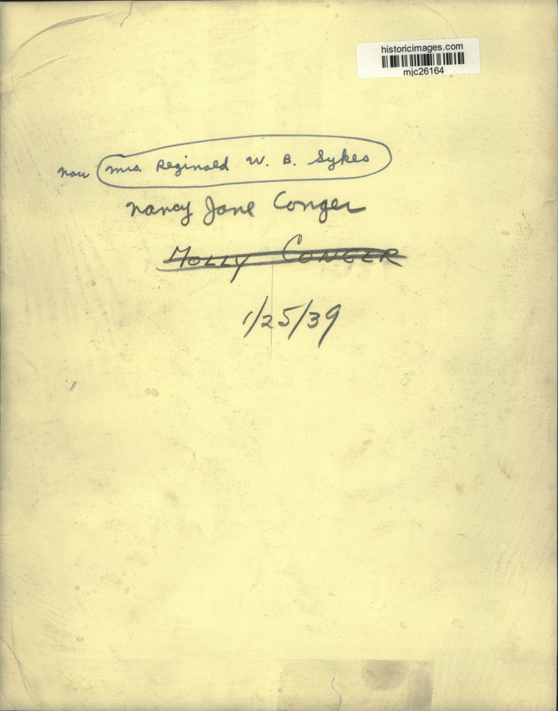 1939 Press Photo Nancy Jane Conger now Mrs. Reginald W.B. Sykes - mjc26164