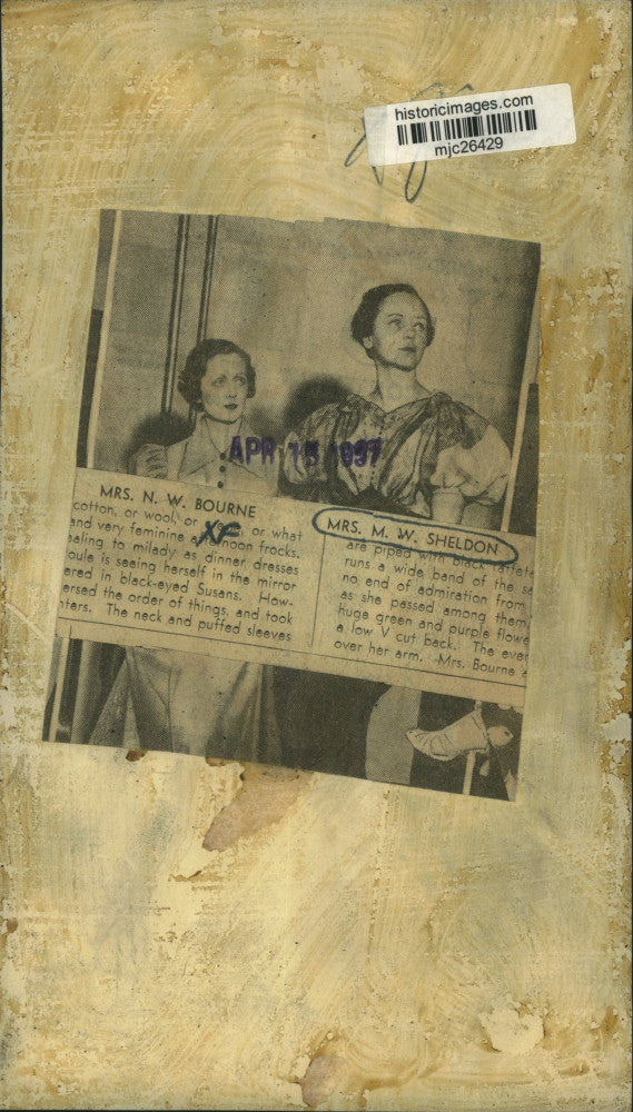 1937 Press Photo Mrs. N. W. Bourne and Mrs. M. W. Sheldon - mjc26429