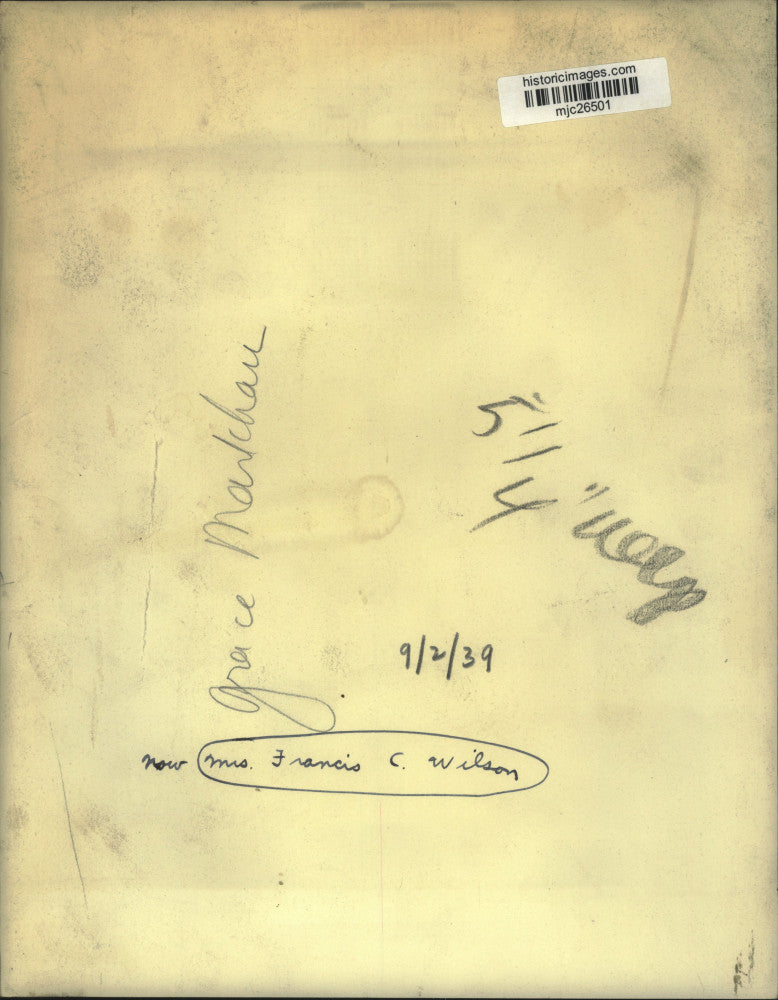 1939 Press Photo Grace Markham - mjc26501