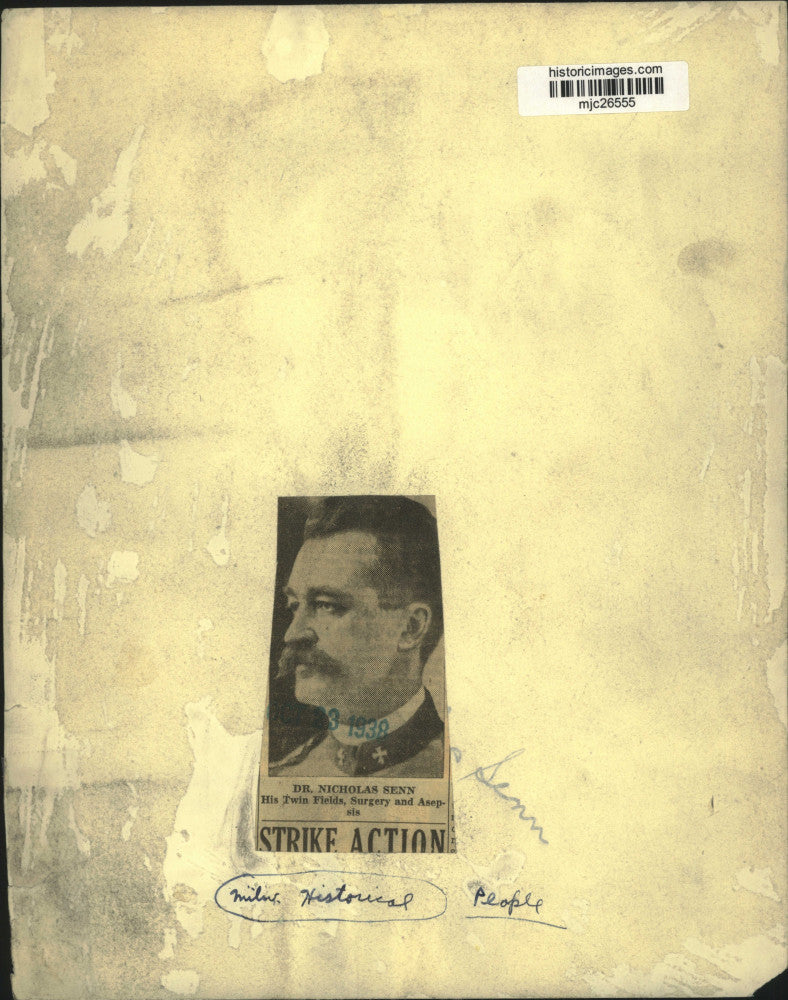 1938 Press Photo Doctor Nicholas Senn in uniform, Milwaukee - mjc26555