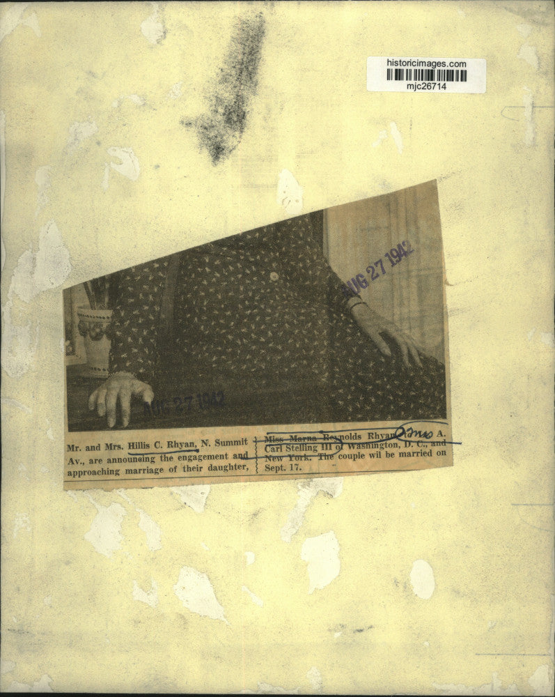 1942 Press Photo Marna Reynolds Rhyan now Mrs. A. Carl Stelling III - mjc26714