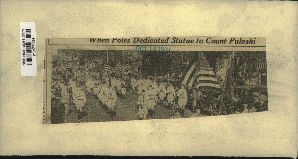 1931 Press Photo When Poles dedicated statue to Count Pulaski - mjc27004