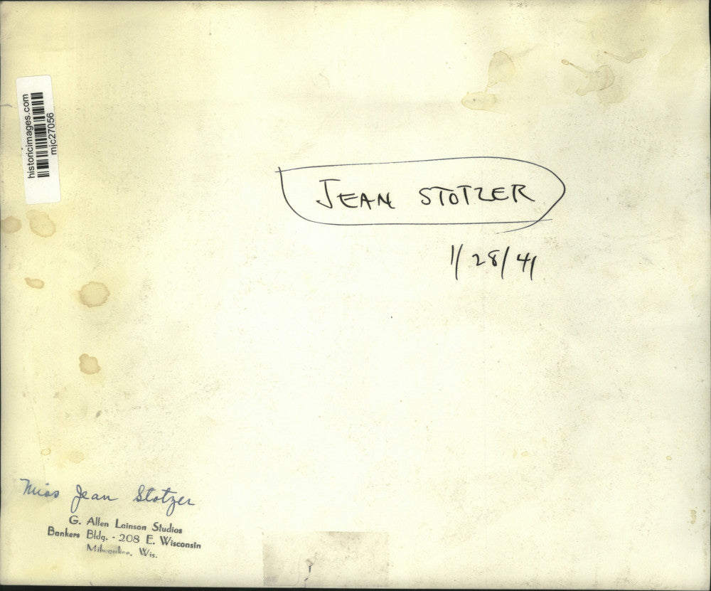 1941 Press Photo Miss Jean Stotzer - mjc27056
