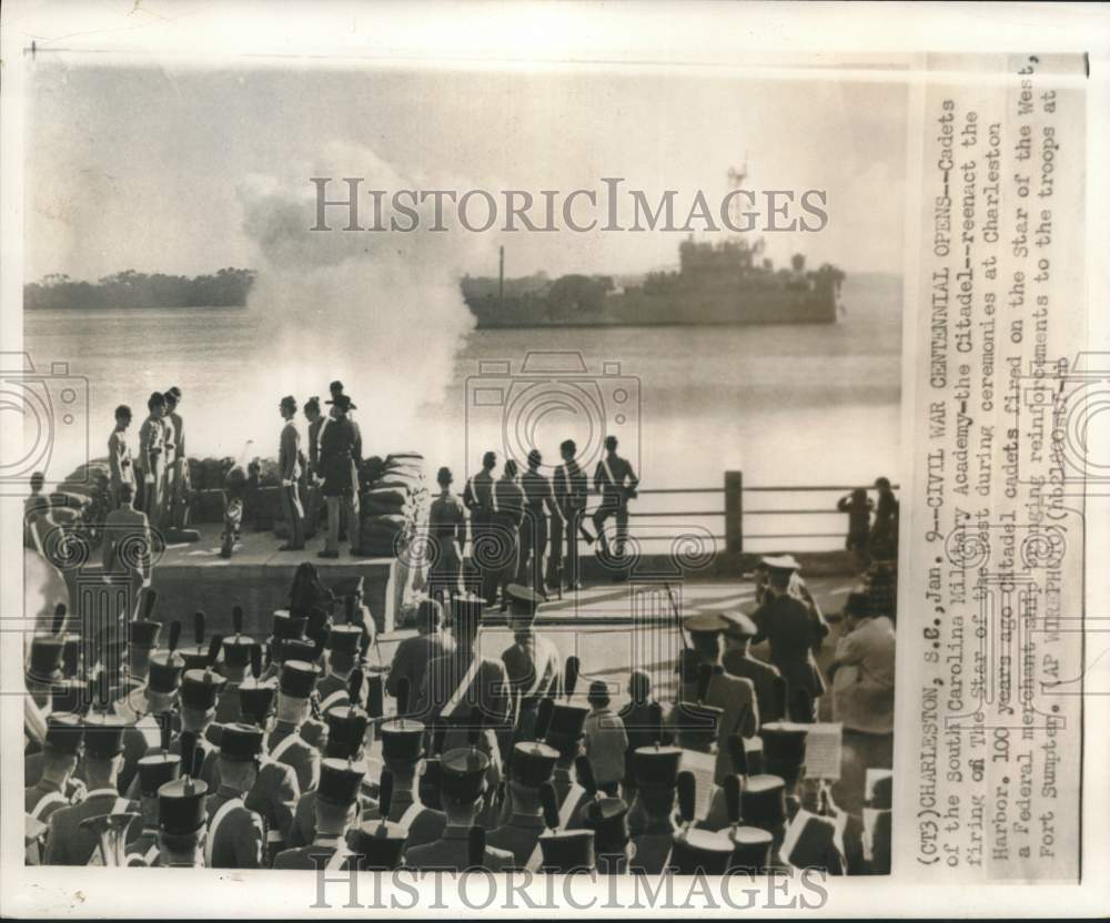 1961 Press Photo Civil War Centennial Ceremony opens Charleston, South Carolina- Historic Images