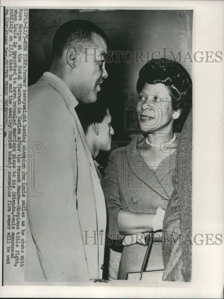 1955 Press Photo Joe Louis to wed Rose Morgan on Christmas Day, New York- Historic Images