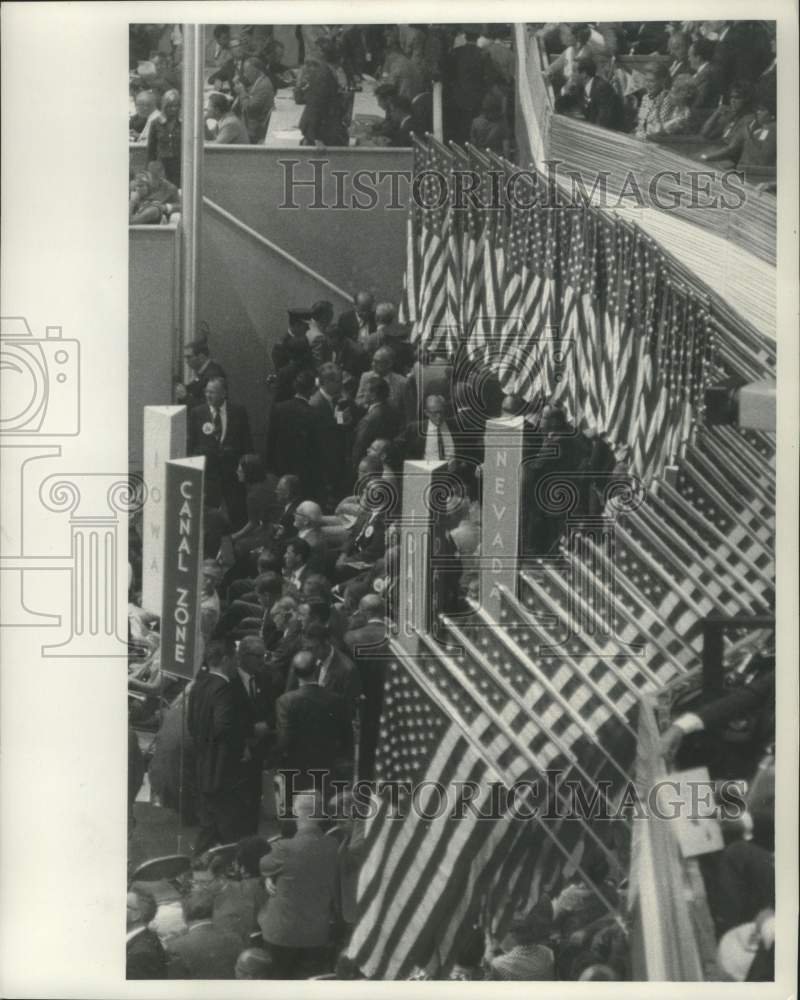 1968 Press Photo American Flags at Democratic Convention - mjc27618- Historic Images