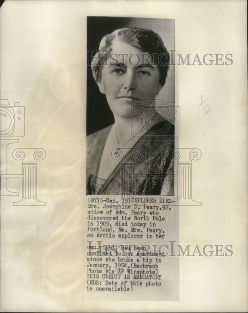 1955 Press Photo Mrs. Josephine D. Peary, Arctic explorer - mjc27685