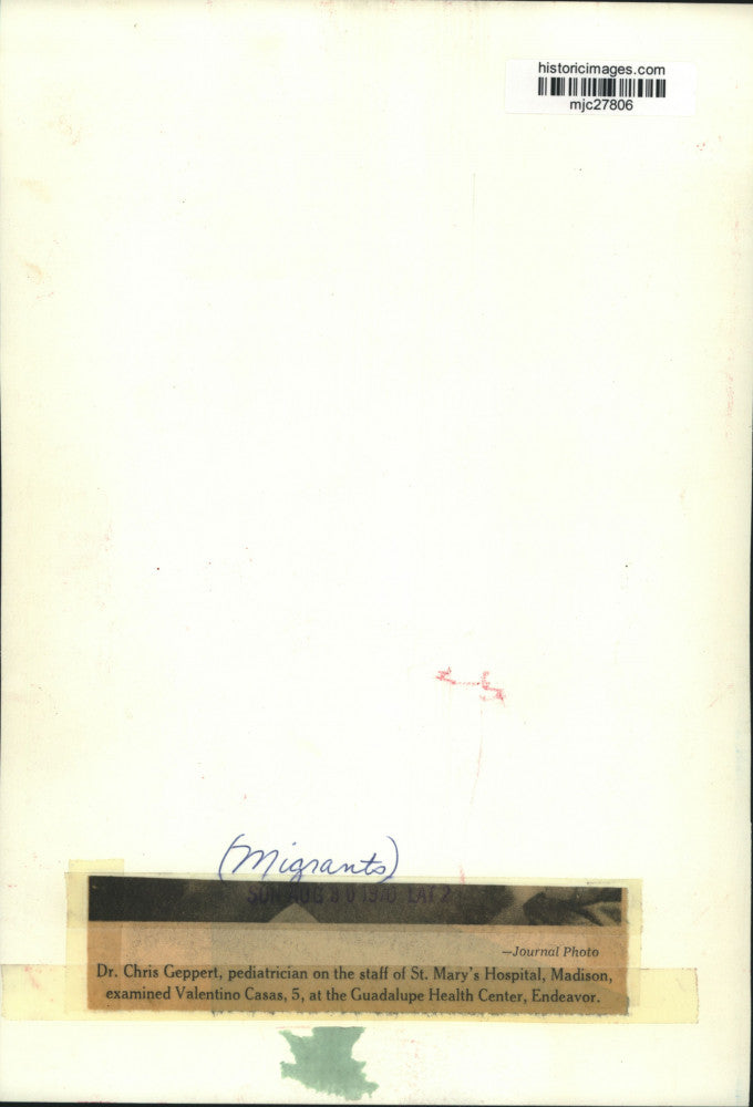 1970 Press Photo Dr. Chris Geppert, Valentino Casas, Guadalupe Health Center